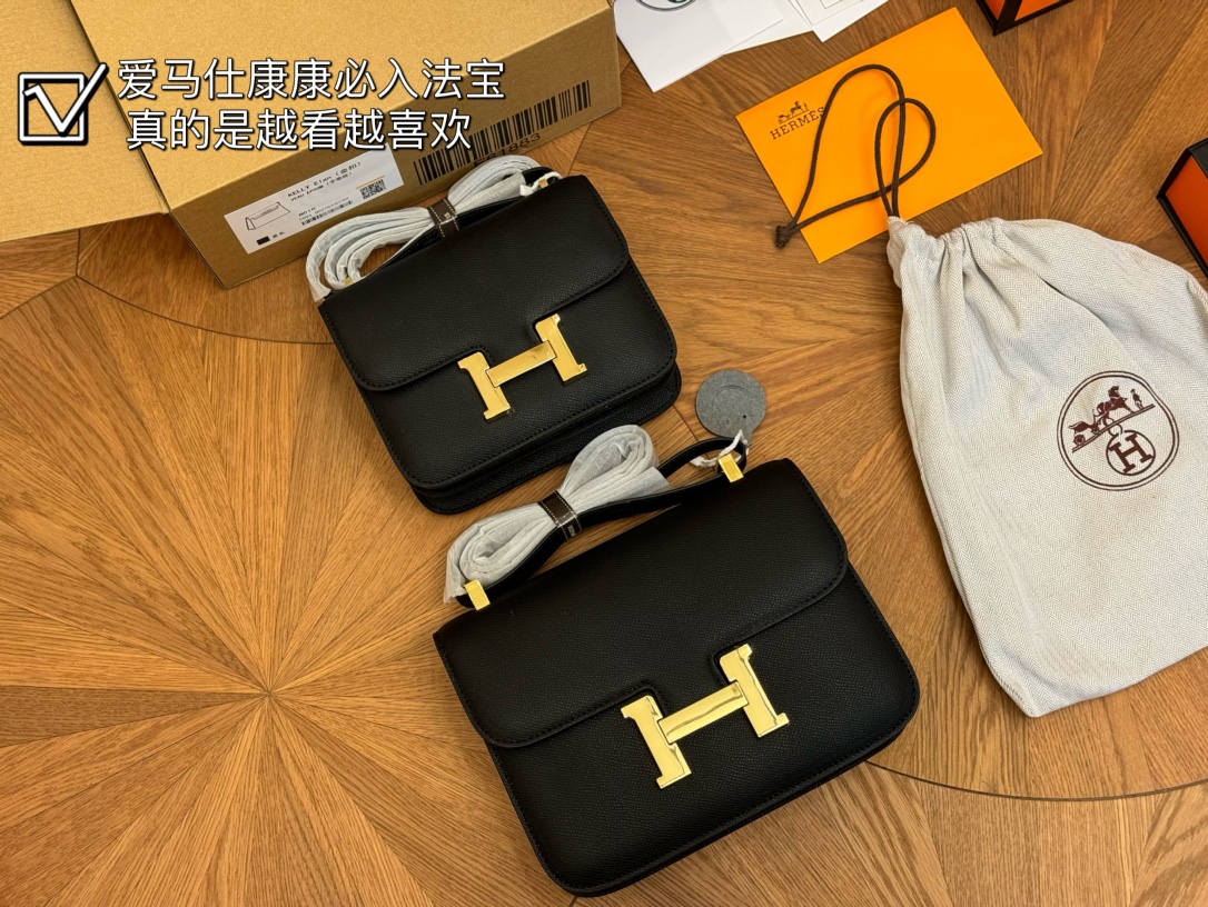 Top with complete package size: 19*14cm 23*16cm Hermès stewardess bag, Kangkang bag, original hand-sewn, ⚠️⚠️Epsom cowhide, complete original logo, the sample in the picture is the delivery entity