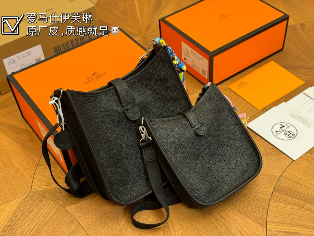 Top size: 24cm 19cm Hermès Evelyne exclusive customized version imported leather embryo The sample in the picture is the delivery entity