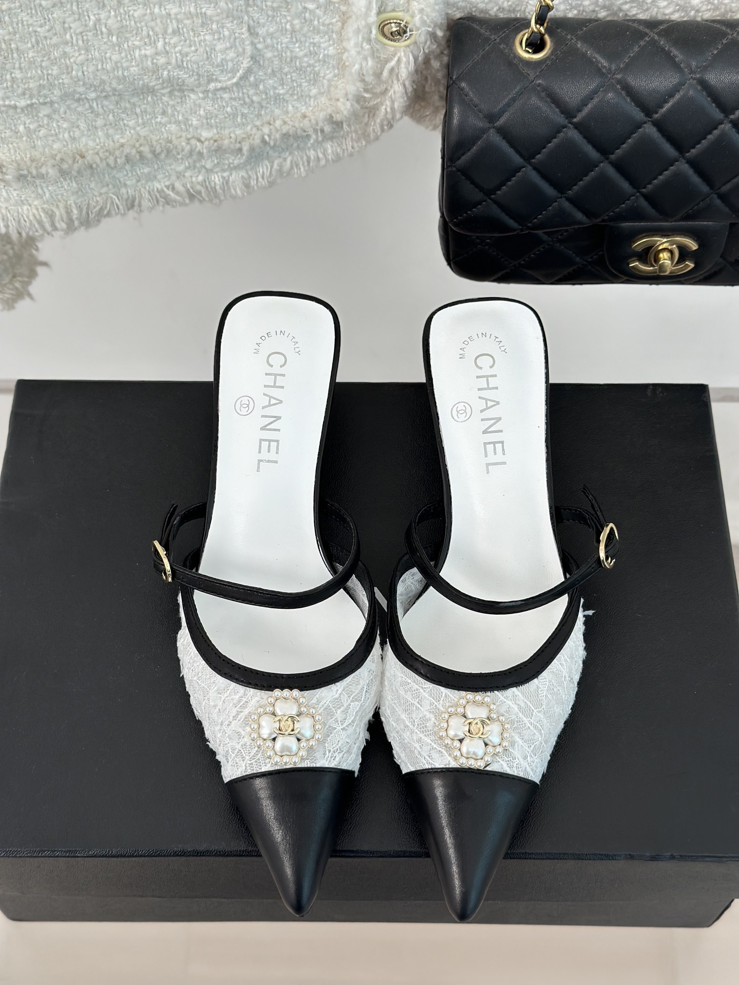 CHANE｜Xiaoxiang 24C new classic double C four-leaf clover pearl sandals and slippers series