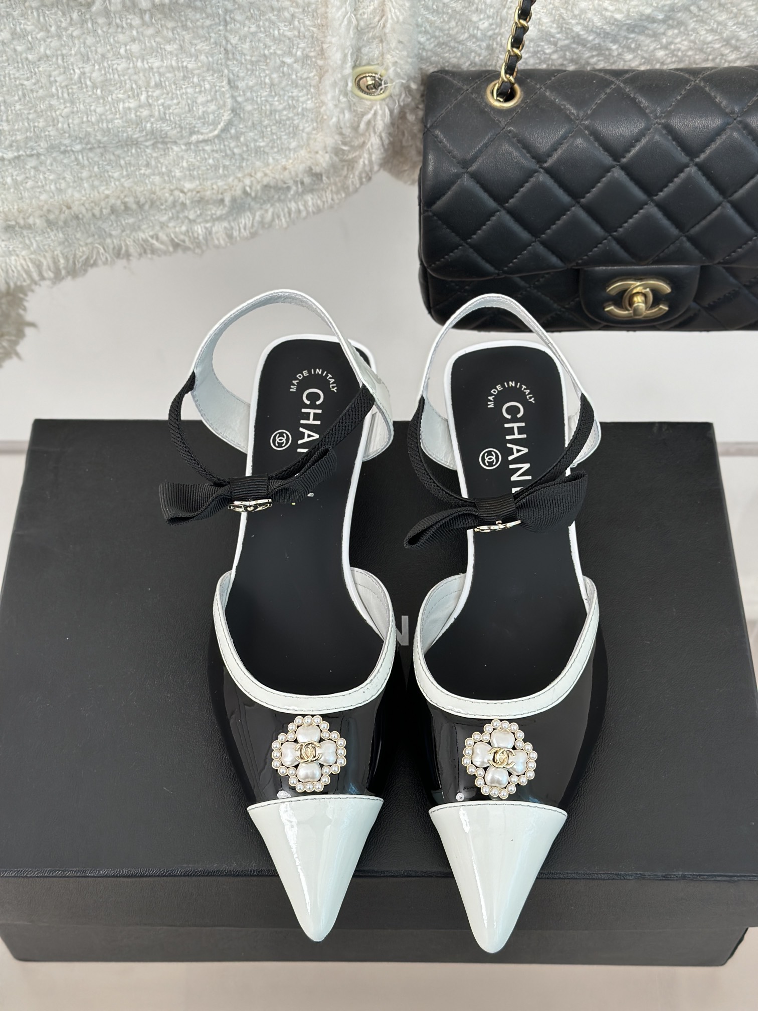 CHANE｜Xiaoxiang 24C classic double C four-leaf clover pearl sandals and slippers series